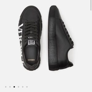Versace Black and White Kids Sneakers